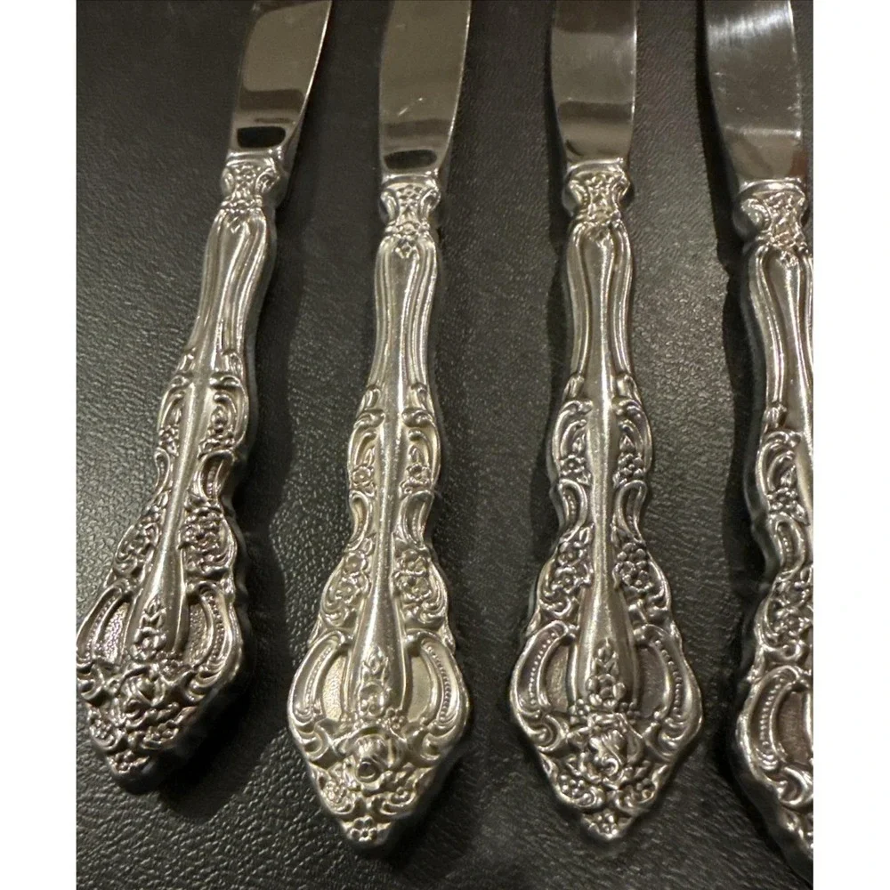 Oneida Michelangelo Heirloom Cube Dinner Knife Set Of 8 Stainless‎ Flatware